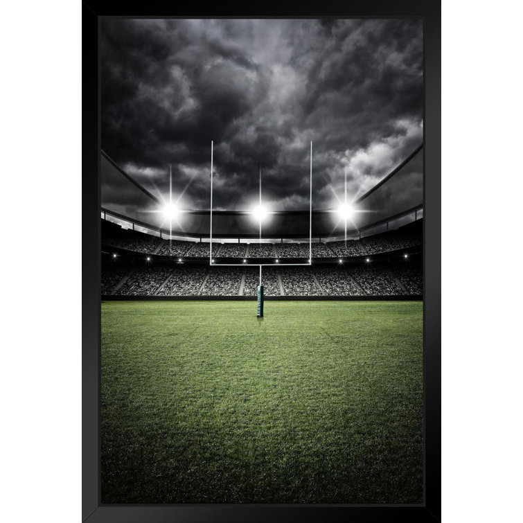 Football Field Goal Uprights Stadium Vintage Dramatic Enhanced - Print